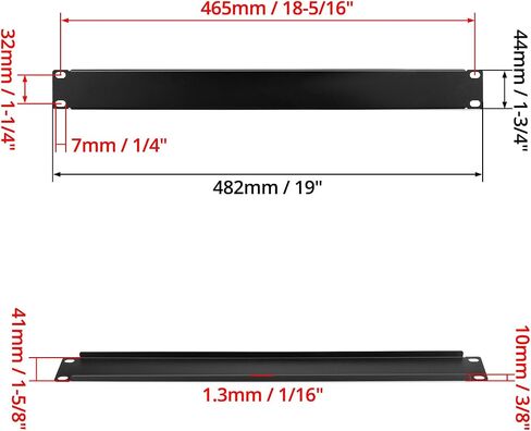 QWORK 1U 19" Rack Mount Brush Strip Panel - 10 Pack Metal Cold-Rolled Steel Dust Filter for Server Cabinets with Easy Installation Hardware in Saudi Arabia