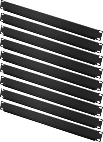 QWORK 1U 19" Rack Mount Brush Strip Panel - 10 Pack Metal Cold-Rolled Steel Dust Filter for Server Cabinets with Easy Installation Hardware in Saudi Arabia