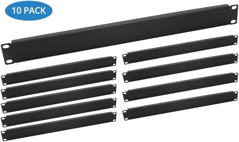 QWORK 1U 19" Rack Mount Brush Strip Panel - 10 Pack Metal Cold-Rolled Steel Dust Filter for Server Cabinets with Easy Installation Hardware in Saudi Arabia