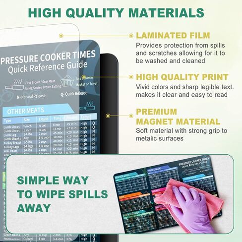 Air Fryer Magnetic Cheat Sheet Set, Cook Times Chart Air Fryer Accessories Magnet Sheet Quick Reference Guide for Cooking and Frying, Easy to Use, Excellent Kitchen Assistant in Saudi Arabia