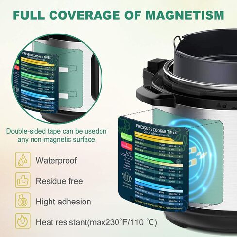 Air Fryer Magnetic Cheat Sheet Set, Cook Times Chart Air Fryer Accessories Magnet Sheet Quick Reference Guide for Cooking and Frying, Easy to Use, Excellent Kitchen Assistant in Saudi Arabia