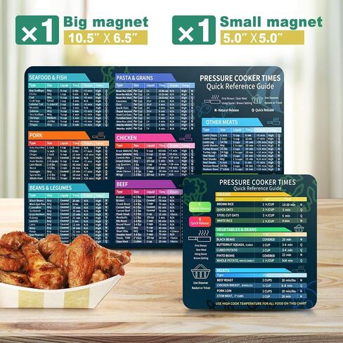 Air Fryer Magnetic Cheat Sheet Set, Cook Times Chart Air Fryer Accessories Magnet Sheet Quick Reference Guide for Cooking and Frying, Easy to Use, Excellent Kitchen Assistant in Saudi Arabia