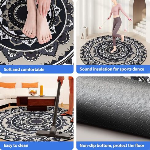 سجادة كرسي جينابلي للأرضيات الصلبة، 47 بوصة × 47 بوصة سجادة كرسي مكتب للسجاد، سجادة كرسي الكمبيوتر للكرسي الدوار غير قابلة للانزلاق، سجادات حماية الأرضية المستديرة للمكتب المنزلي in Kuwait