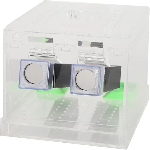 Feeding Box, Transparent Acrylic Reptile Feeding Cricket Keeper Pen with Tubes Cockroach Care Kit Reptile Viewing Box(L) in Saudi Arabia