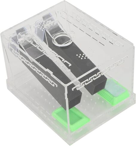 Feeding Box, Transparent Acrylic Reptile Feeding Cricket Keeper Pen with Tubes Cockroach Care Kit Reptile Viewing Box(L) in Saudi Arabia