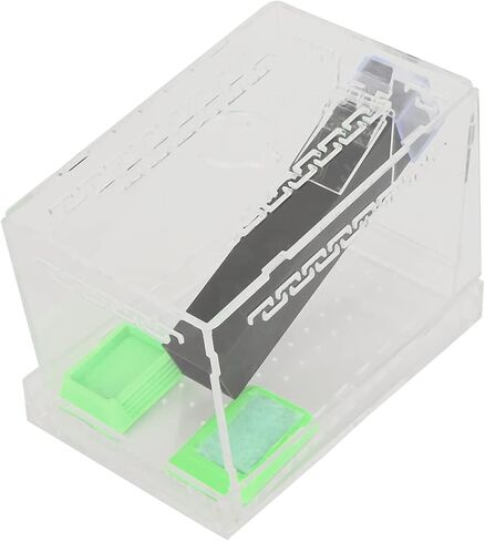 Feeding Box, Transparent Acrylic Reptile Feeding Cricket Keeper Pen with Tubes Cockroach Care Kit Reptile Viewing Box(L) in Saudi Arabia