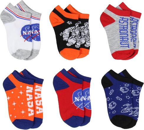 Bioworld NASA Kids Socks Future Astronaut Youth No Show Mix And Match Ankle Socks 6 Pack in Saudi Arabia