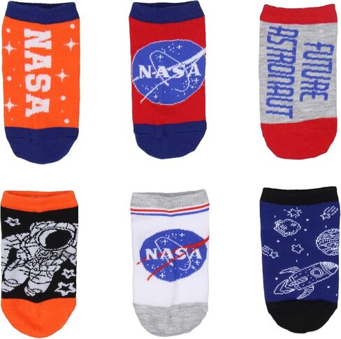 Bioworld NASA Kids Socks Future Astronaut Youth No Show Mix And Match Ankle Socks 6 Pack in Saudi Arabia