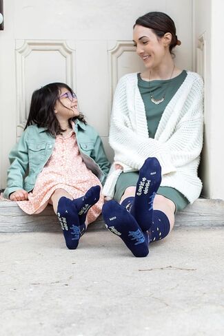 Sock Religious Oh Come Let Us Adore Him Nativity First Family Royal Blue Boys and Girl's One Size Fits Most Polyester Blend Catholic Inspirational Fun Crew Socks, Kids in Kuwait