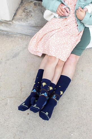 Sock Religious Oh Come Let Us Adore Him Nativity First Family Royal Blue Boys and Girl's One Size Fits Most Polyester Blend Catholic Inspirational Fun Crew Socks, Kids in Kuwait