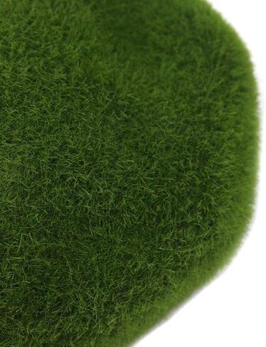 Crapyt Moss Pebble Artificial Flocking Moss Covered Stone Ball Decor 1 PCS Fish Tank Pond Aquarium Garden Plant Faux Moss Pillow 6-8cm/2.36-3.15 inch Green Irregular Natural Size River Rock Flora DIY in Saudi Arabia