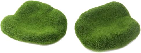 Crapyt Moss Pebble Artificial Flocking Moss Covered Stone Ball Decor 1 PCS Fish Tank Pond Aquarium Garden Plant Faux Moss Pillow 6-8cm/2.36-3.15 inch Green Irregular Natural Size River Rock Flora DIY in Saudi Arabia