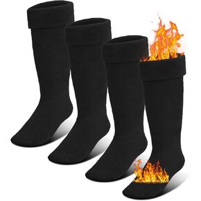4 Pairs Hunting Boots Socks Fleece Socks Rain Boot Socks Boot Shocks Thick Warm Socks for Men Women, White Black Grey Cream Color in Saudi Arabia