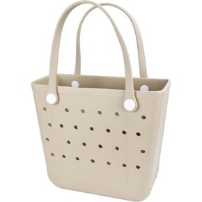 Medium Rubber Beach Bag, Waterproof Tote Bags Washable Sand-proof Travel Hand Bags for Pool Boat Work Sports in Saudi Arabia