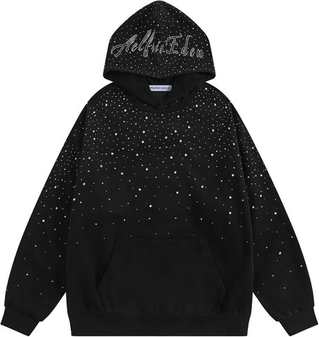 Aelfric Eden Rhinestone Hoodies Men Women Diamond Hooded Sweatshirt Fashion Luxury Casual Streetwear Unisex Hoodie Pullover in Saudi Arabia