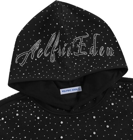 Aelfric Eden Rhinestone Hoodies Men Women Diamond Hooded Sweatshirt Fashion Luxury Casual Streetwear Unisex Hoodie Pullover in Saudi Arabia