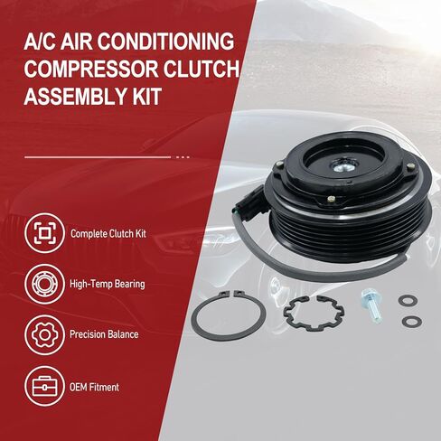 A/C Air Conditioning Compressor Clutch Assembly Kit Compatible with Ford Explorer 3.5L Non-Turbo 2011 2012 2013 2014 2015 2016 2017 2018 2019 OE EB5Z-19D786-AB in Kuwait