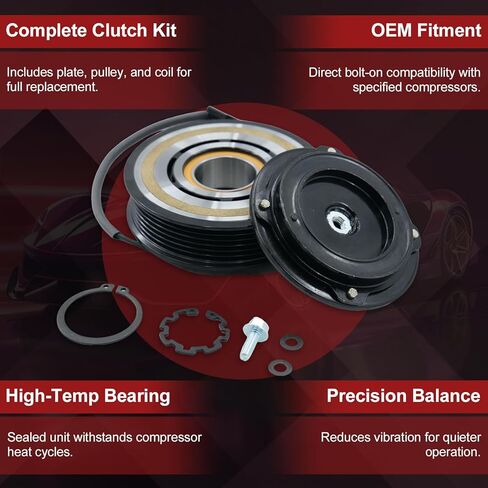 A/C Air Conditioning Compressor Clutch Assembly Kit Compatible with Ford Explorer 3.5L Non-Turbo 2011 2012 2013 2014 2015 2016 2017 2018 2019 OE EB5Z-19D786-AB in Kuwait