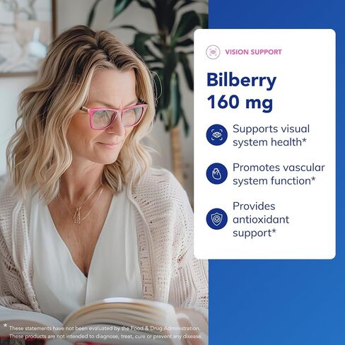 مغلفات نقية التوت 160 ملغ | مكمل لدعم قوة ووظيفة الأجهزة البصرية والأوعية الدموية* | 120 كبسولة in Saudi Arabia