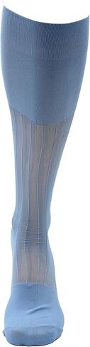 3-Pack Mens Mid Calf Sheer Silk Nylon Dress Socks (White (Style 2)) in Kuwait