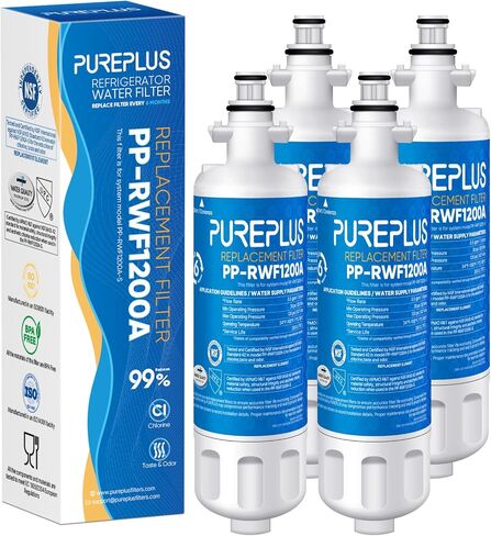 PUREPLUS 9690 Replacement for kenmore Elite 469690 LG LT700P RFC 1200A ADQ36006102 ADQ36006101 LFX28968ST RWF1052 RWF1200A LFXS29626S LFXS30766S LFX31925ST LFX31945ST Refrigerator Water Filter, 4Pack in Saudi Arabia