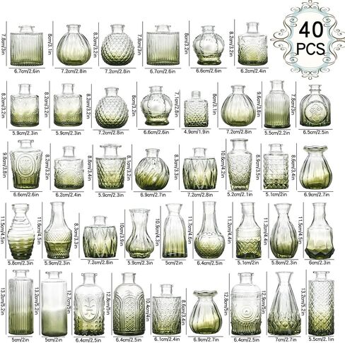Bud Vases Set of 12,Glass Bud Vases in Bulk,Small Flower Vases for Centerpieces,Mini Vintage Vase for Wedding, Home Table Decor,Christmas,Party Decoration,Gold Amber in Saudi Arabia