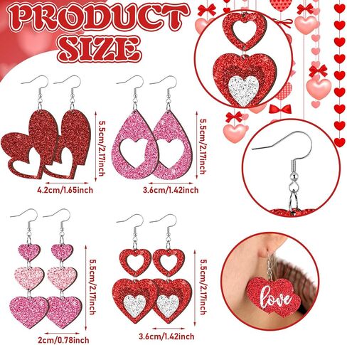 Landical 30 Pairs Glitter 4th of July Patriotic Earrings Bulk for Women Double Sided Print 250th Anniversary Independence Day Wooden Earring American Flag Red White Blue Jewelry Gift in Saudi Arabia