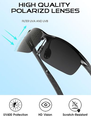 ATTCL 0.9 oz Polarized Sunglasses Men Al-Mg Metal Golf Fishing Sports UV400 in Saudi Arabia