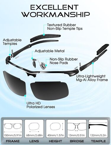 ATTCL 0.9 oz Polarized Sunglasses Men Al-Mg Metal Golf Fishing Sports UV400 in Saudi Arabia