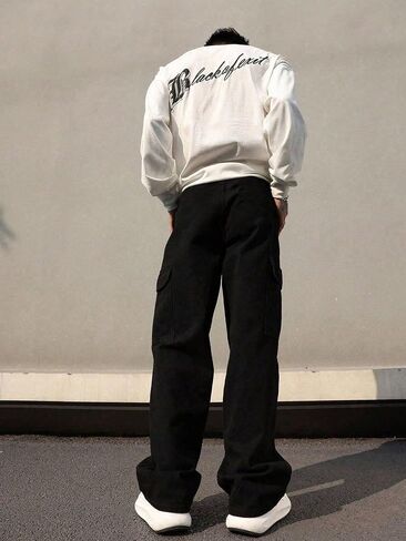 SOLY HUX Men's Y2k Gothic Straight Leg Baggy Cargo Pants with Pocket Hip Hop Outfit Streetwear in Saudi Arabia