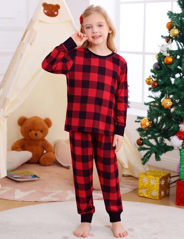 SWOMOG Girls Pajamas Sets 3 Piece Short Sleeve Sleepwear Summer Cute Pjs Cartoon Print Loungewear for Kids Size 6-15 in Saudi Arabia