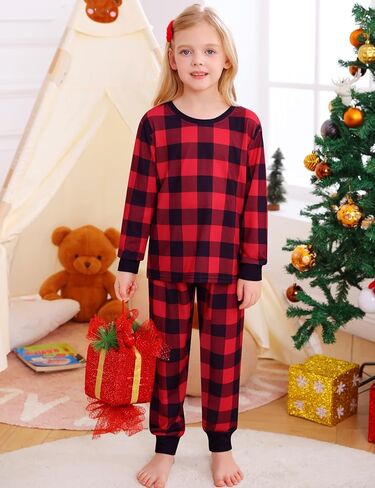 SWOMOG Girls Pajamas Sets 3 Piece Short Sleeve Sleepwear Summer Cute Pjs Cartoon Print Loungewear for Kids Size 6-15 in Saudi Arabia