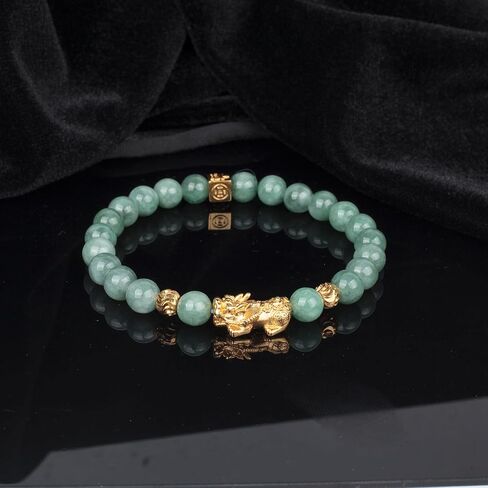 Fengshui Wealth Bracelet Green Real Jade Bracelets For Women Pixiu Attract Lucky Wealthy Bracelets in Saudi Arabia