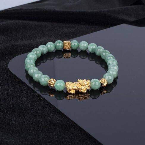 Fengshui Wealth Bracelet Green Real Jade Bracelets For Women Pixiu Attract Lucky Wealthy Bracelets in Saudi Arabia