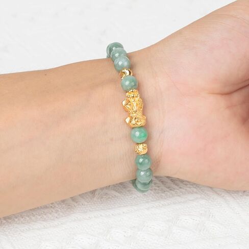 Fengshui Wealth Bracelet Green Real Jade Bracelets For Women Pixiu Attract Lucky Wealthy Bracelets in Saudi Arabia