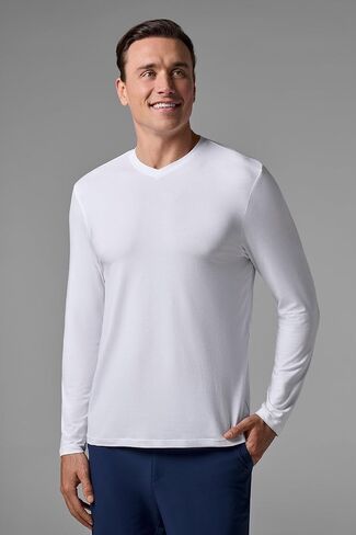 Coolibar UPF 50+ Men's Morada Everyday Long Sleeve V-Neck T-Shirt - Sun Protective in Kuwait