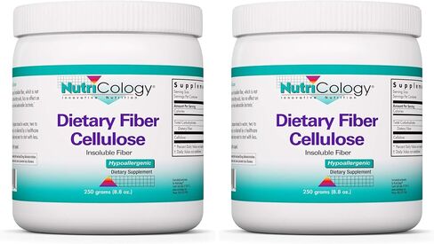 Nutricology Dietary Fiber Cellulose Powder - Insoluble Fiber, Colon Health - 250 Grams (8.8 oz) in Kuwait