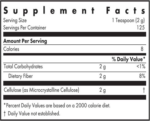 Nutricology Dietary Fiber Cellulose Powder - Insoluble Fiber, Colon Health - 250 Grams (8.8 oz) in Kuwait