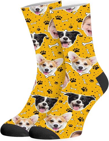 Custom Socks with Photo,Personalized Socks,Funny Face Sock,Novelty Sock Memorial Gift for Women Men Dog,and Cat in Saudi Arabia