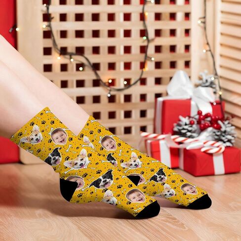 Custom Socks with Photo,Personalized Socks,Funny Face Sock,Novelty Sock Memorial Gift for Women Men Dog,and Cat in Saudi Arabia