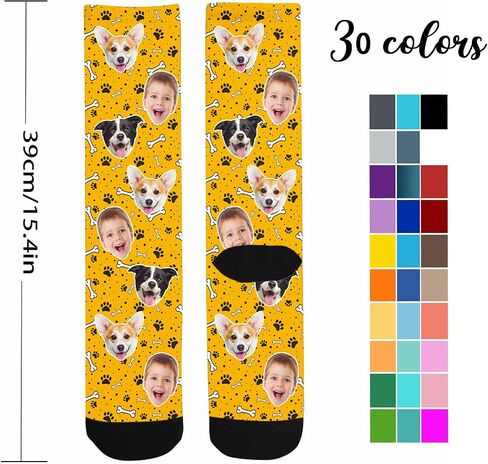 Custom Socks with Photo,Personalized Socks,Funny Face Sock,Novelty Sock Memorial Gift for Women Men Dog,and Cat in Saudi Arabia