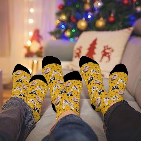 Custom Socks with Photo,Personalized Socks,Funny Face Sock,Novelty Sock Memorial Gift for Women Men Dog,and Cat in Saudi Arabia