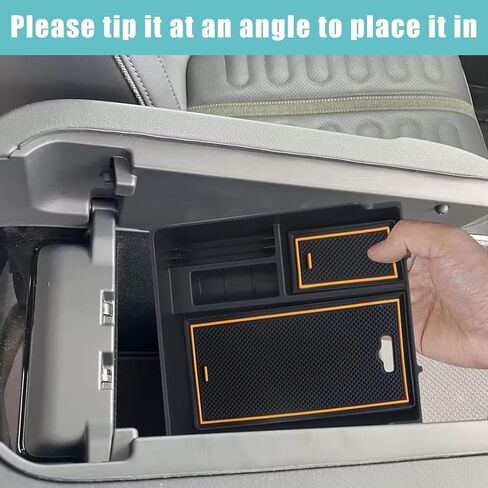 BestEvMod for Rivian R1T & R1S Accessories Center Console Organizer Tray Armrest Storage Box ABS Material with PVC Trim Compatible with Rivian R1T/R1S 2022-2025 Accessories(W/O Coin,Black) in Saudi Arabia