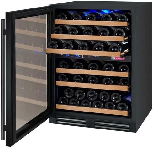 Allavino 24" Wide FlexCount II Tru-Vino 56 Bottle Dual Zone Black Left Hinge Wine Refrigerator in Kuwait
