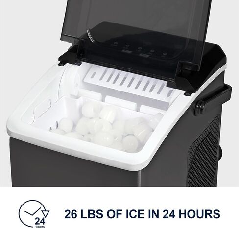 Koolatron KIM-26B Compact Countertop Ice Maker with Digital Controls, 2.5 Liters, Black in Saudi Arabia