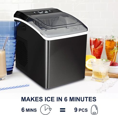 Koolatron KIM-26B Compact Countertop Ice Maker with Digital Controls, 2.5 Liters, Black in Saudi Arabia