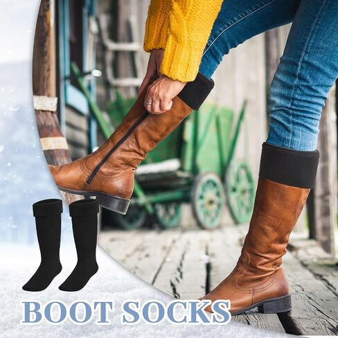 4 Pairs Hunting Boots Socks Fleece Socks Rain Boot Socks Boot Shocks Thick Warm Socks for Men Women, White Black Grey Cream Color in Saudi Arabia