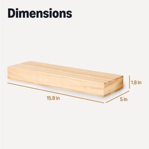 Amazon Basics Wood Floating Wall Shelves, Pack of 3, White, 15.8" x 5" x 1.8" in Saudi Arabia