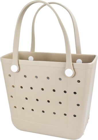 Medium Rubber Beach Bag, Waterproof Tote Bags Washable Sand-proof Travel Hand Bags for Pool Boat Work Sports in Saudi Arabia