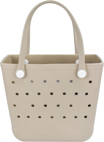 Medium Rubber Beach Bag, Waterproof Tote Bags Washable Sand-proof Travel Hand Bags for Pool Boat Work Sports in Saudi Arabia